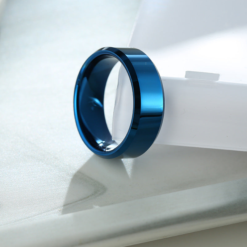 Blue tungsten steel - Men's ring