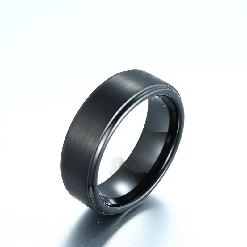 Men's stainless steel and tungsten carbide ring