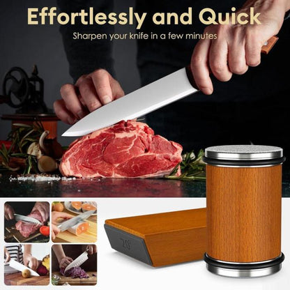 QIAWI™  Roller-type knife sharpener set, diamond grinding disc, portable cutting knife sharpener.