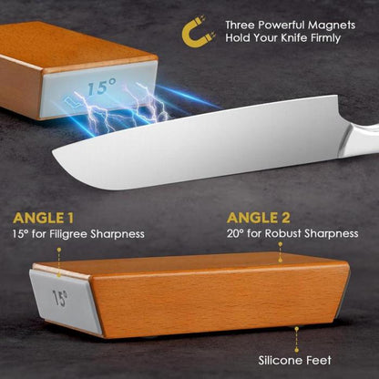 QIAWI™  Roller-type knife sharpener set, diamond grinding disc, portable cutting knife sharpener.