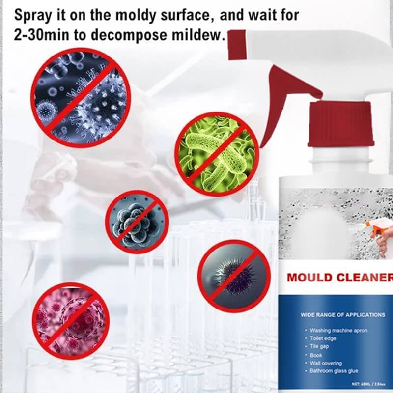 High-efficiency spray cleaning agent for decontamination and mildew removal