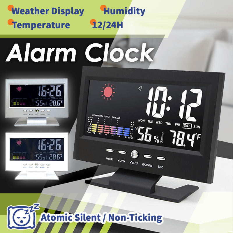 🔥Grouneco 🔥🔥🔥Last Day Sale 50%🔥Digital LED Temperature Humidity Monitor Weather Forecast LED Table Alarm Clock
