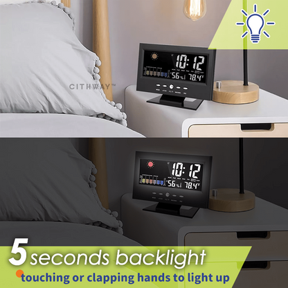 🔥Grouneco 🔥🔥🔥Last Day Sale 50%🔥Digital LED Temperature Humidity Monitor Weather Forecast LED Table Alarm Clock