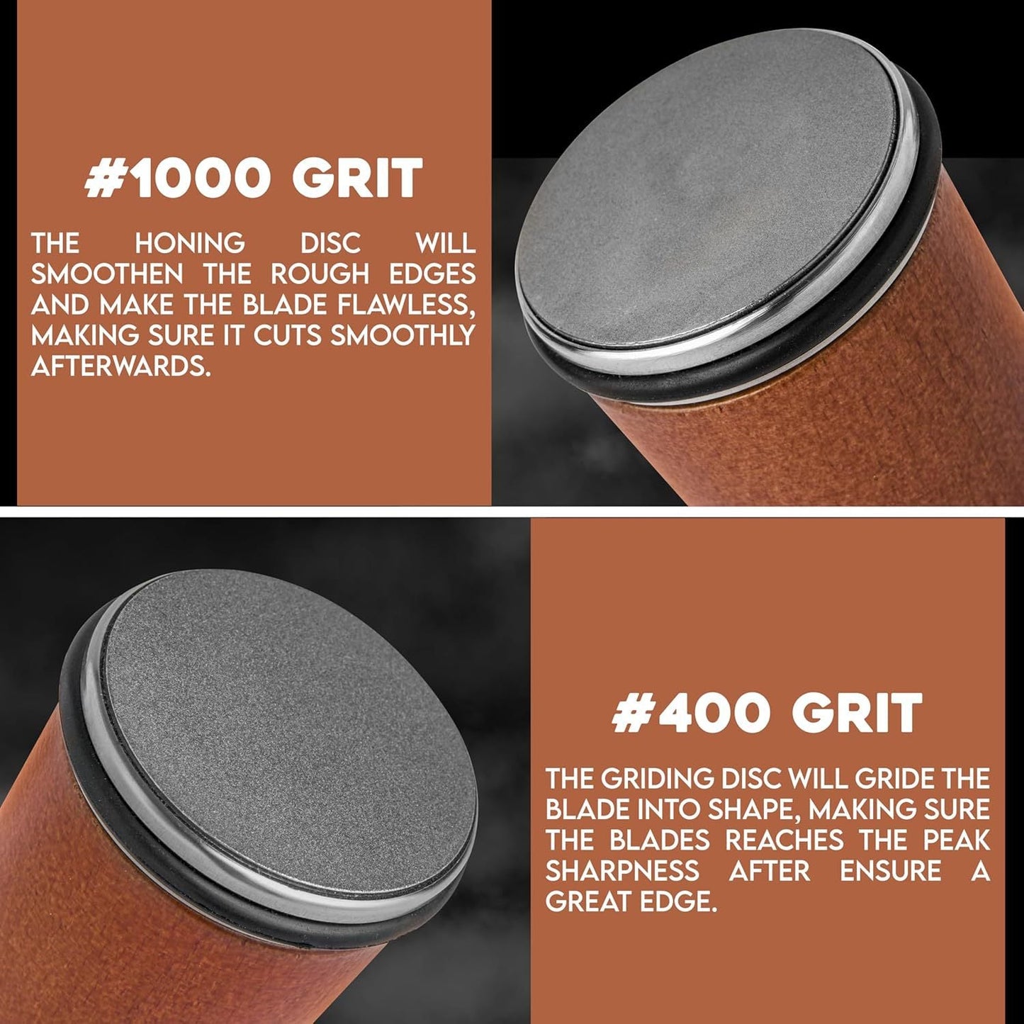 QIAWI™  Roller-type knife sharpener set, diamond grinding disc, portable cutting knife sharpener.