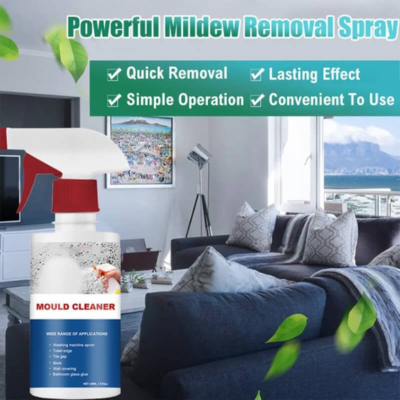 High-efficiency spray cleaning agent for decontamination and mildew removal