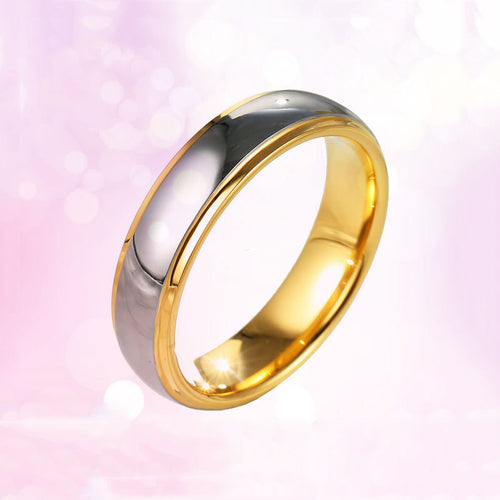 Two Color Tungsten Steel Ring Electroplating Glossy Craftsmanship Luxury Temperament Men's Fine Jewelry