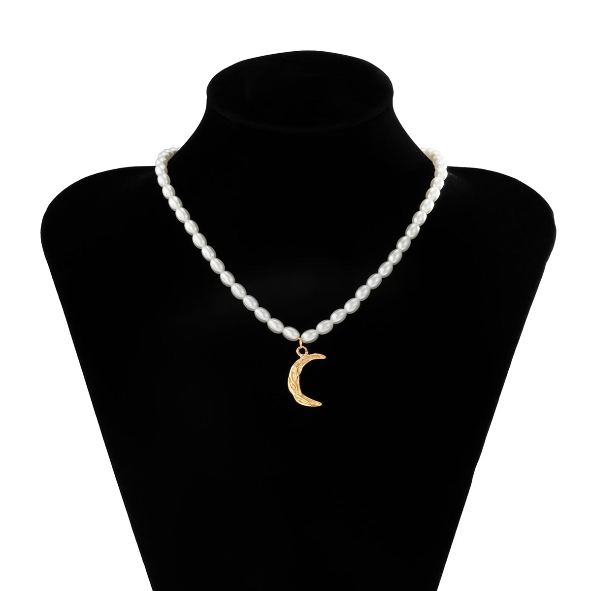 Moon Freshwater Rice Shape Pearl Necklace Rice Shape Necklace Strong Smooth