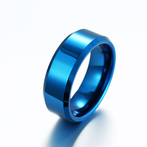Jewelry Fashion All Blue Tungsten Steel Ring Men's Ring Anti-Scratch Tungsten Steel Explosive Ring Jewelry